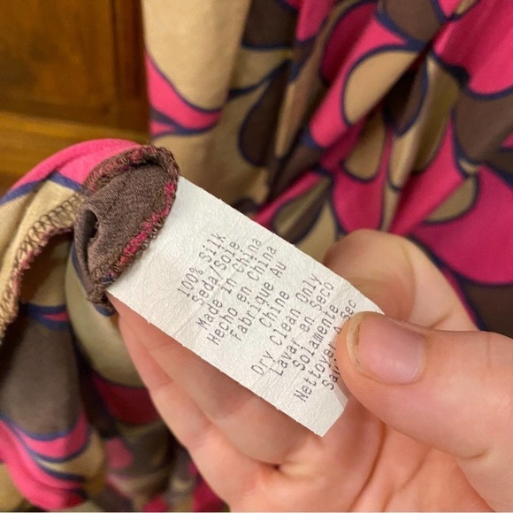 Anthro Corey lynn calter pink geometric silk dress size 6 - Picture 6 of 6